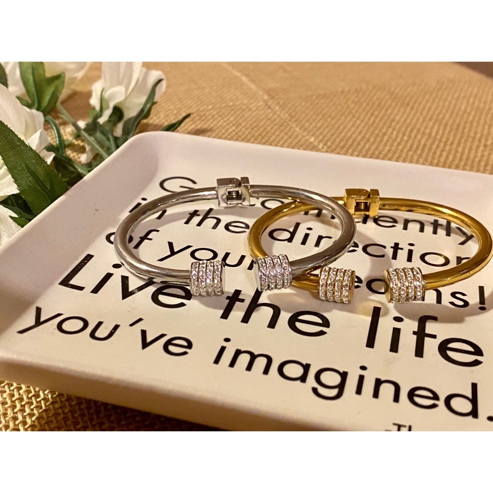 Two Stainless Steel Adjustable Clasp Bangles